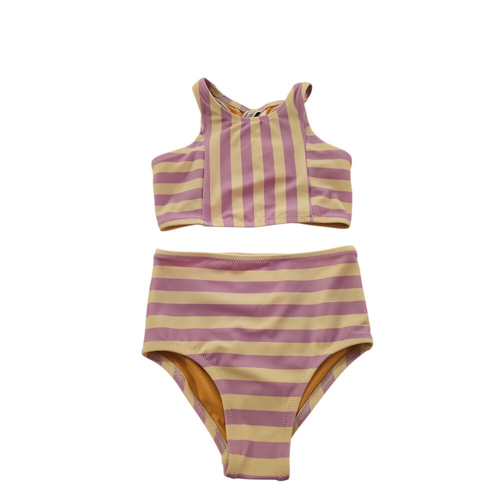 J. Crew Crewcuts two-piece swimsuit bikini Orchid Stripe purple sz 2 new $65 K52 - Picture 4 of 6